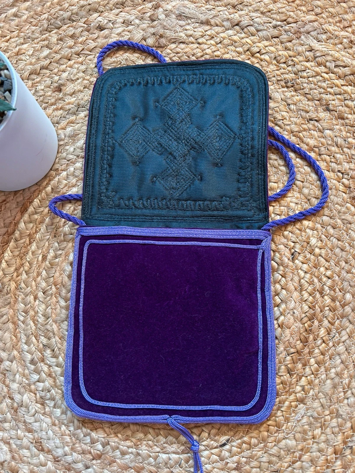 💜🪻Pochette velours violet bohème Vintage ethnique berbere Oriental velvet boho crossbody bag🪻💜 – photo 4